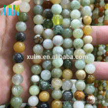 Perles en pierre bijoux ronde lisse Amazonite mélangé semi-précieuses pierres perles chaîne pour bijoux